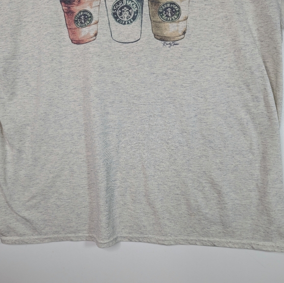 Unisex Starbucks Succulents Gray XL Tshirt Coffee Lover Plants Distressed - Picture 7 of 10